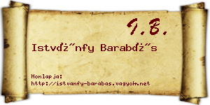 Istvánfy Barabás névjegykártya